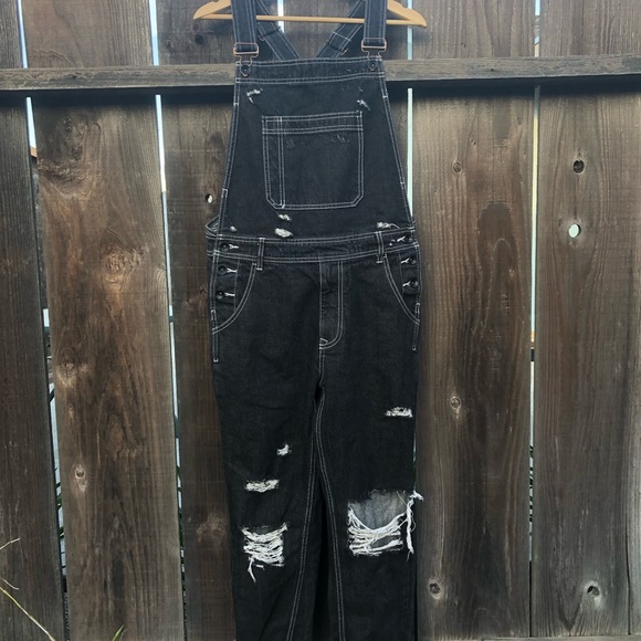 BDG black worn overalls - Picture 1 of 1
